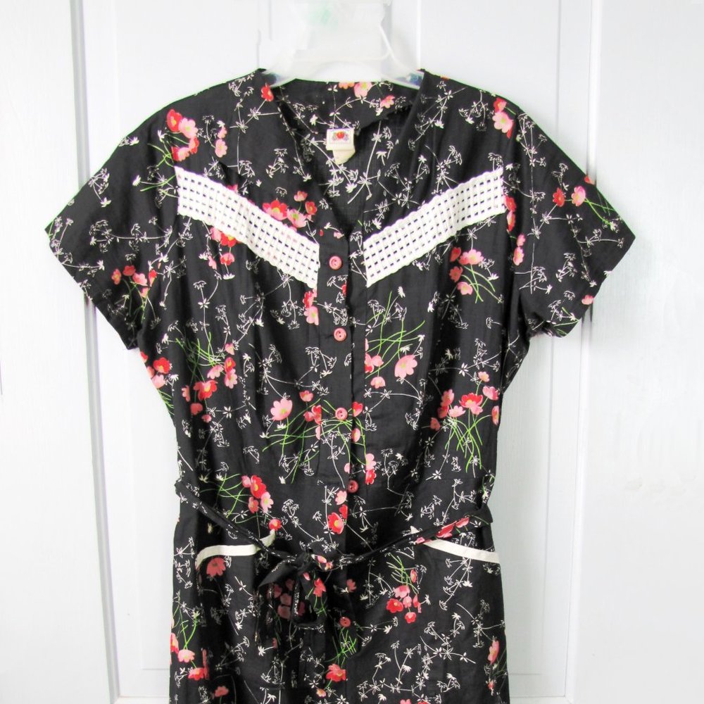 RARE Vintage 1940s 50s Fruit of the Loom Feedsack Dress XXL XL PLUS